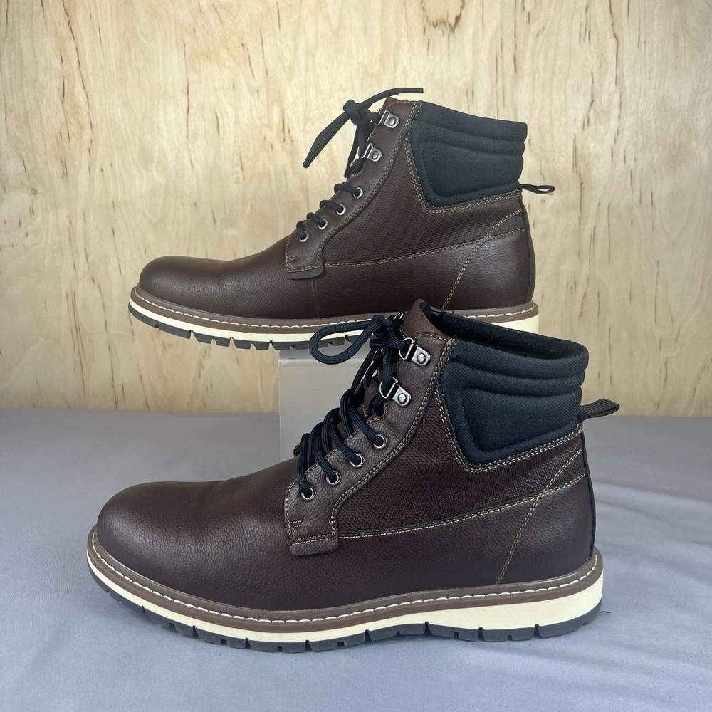 Alesbury Men's Size 11 Brown Faux Leather Ankle Boots Casual  Shoes Used